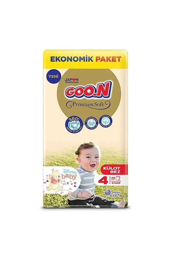 Goo.n Goon Premium Soft 4 Numara Külot Bez 9-14 Kg 168 Adet
