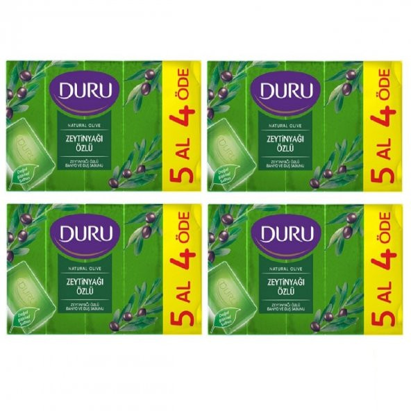 Duru Duş Sabun Zeytin Yağı Özü 5X150 Gr x 4 Adet - 1