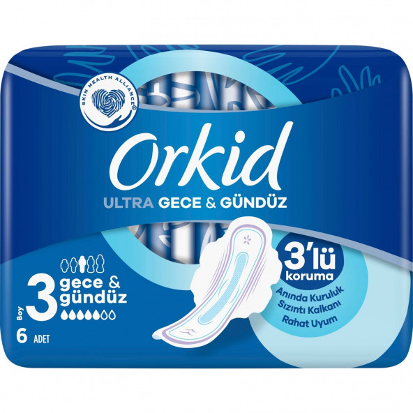 Orkid Ultra Extra Gece 6 Adet Tekli Paket Hijyenik Ped - 2