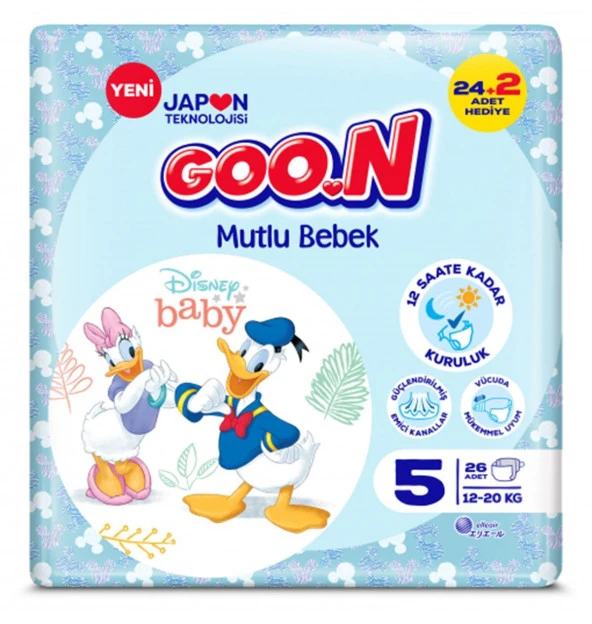 Goo.n Goon Bebek Bezi Mutlu Bebek Jumbo Paket 5 Beden 26 Lı X 4 Adet