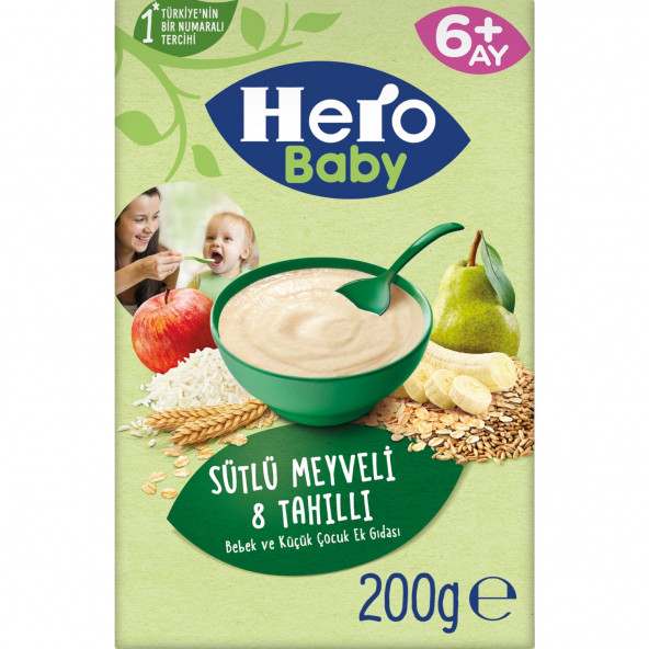 Hero Baby Sütlü Meyveli 8 Tahılıı Kaşık Maması 200 Gr