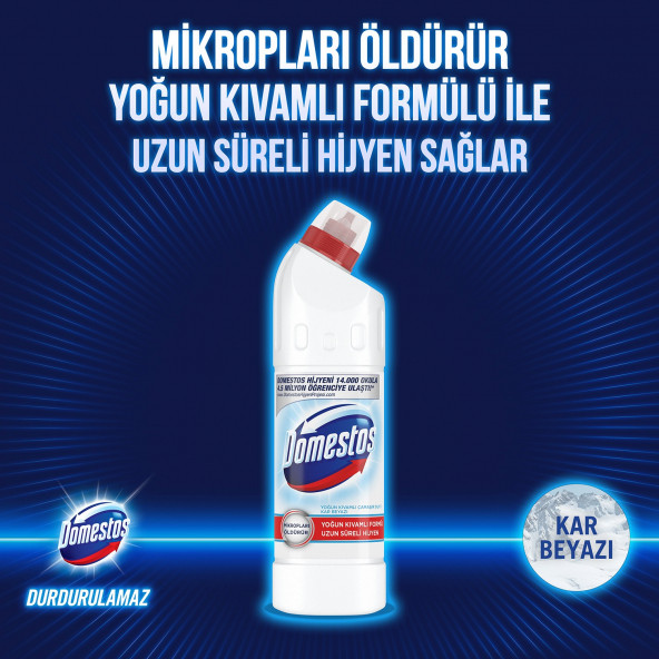 Domestos Yoğun Kıvamlı Çamaşır Suyu Kar Beyazı Maksimum Hijyen 750 ML - 8