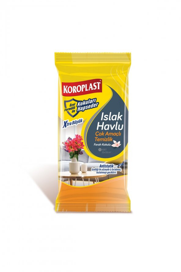 Koroplast Temizlik Mendili Çok Amaçlı 20X30 Cm 30 Yaprak