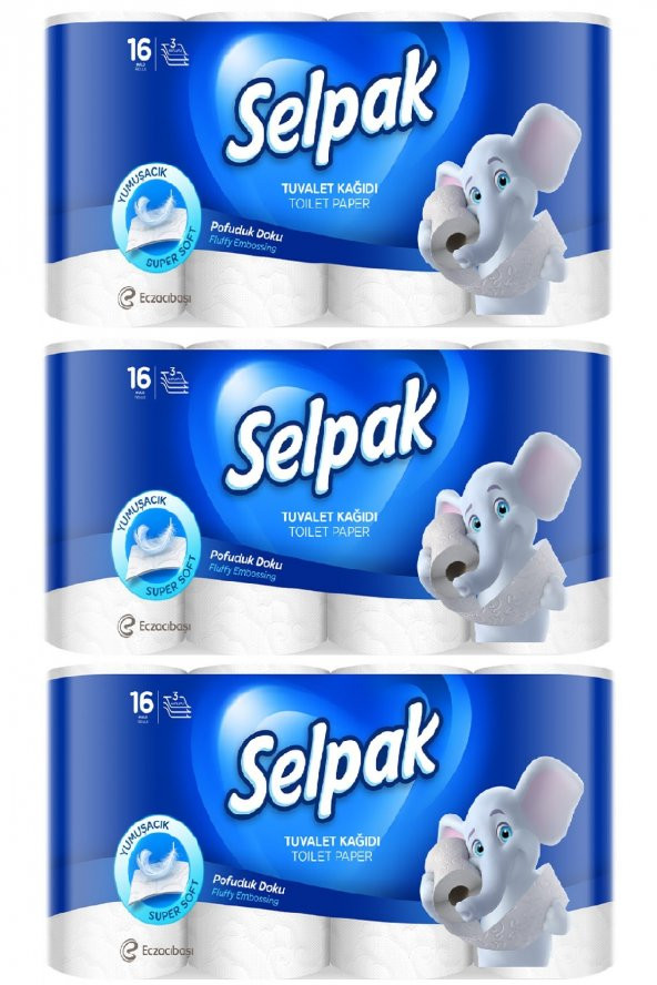 Selpak Tuvalet Kağıdı Hijyen 16 lı x 3 Adet - 2