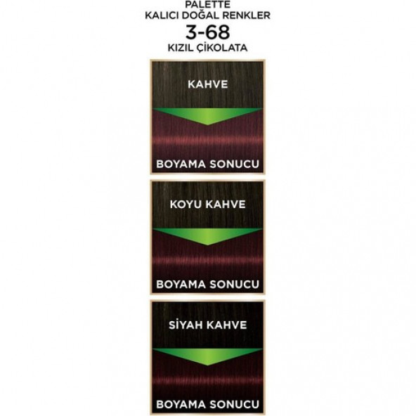 Palette Kalıcı Doğal Renkler 3-68 Kızıl Çikolata Saç Boyası - 3