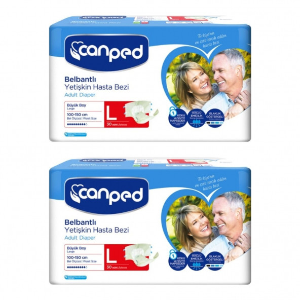 Canped Belbantlı Hasta Bezi Büyük L Boy 60lı
