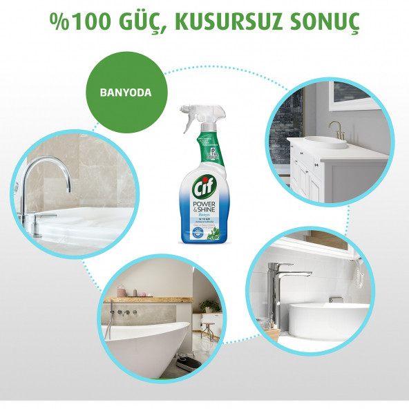 CİF Power Shine Banyo Sprey 750 ml - Resim 3