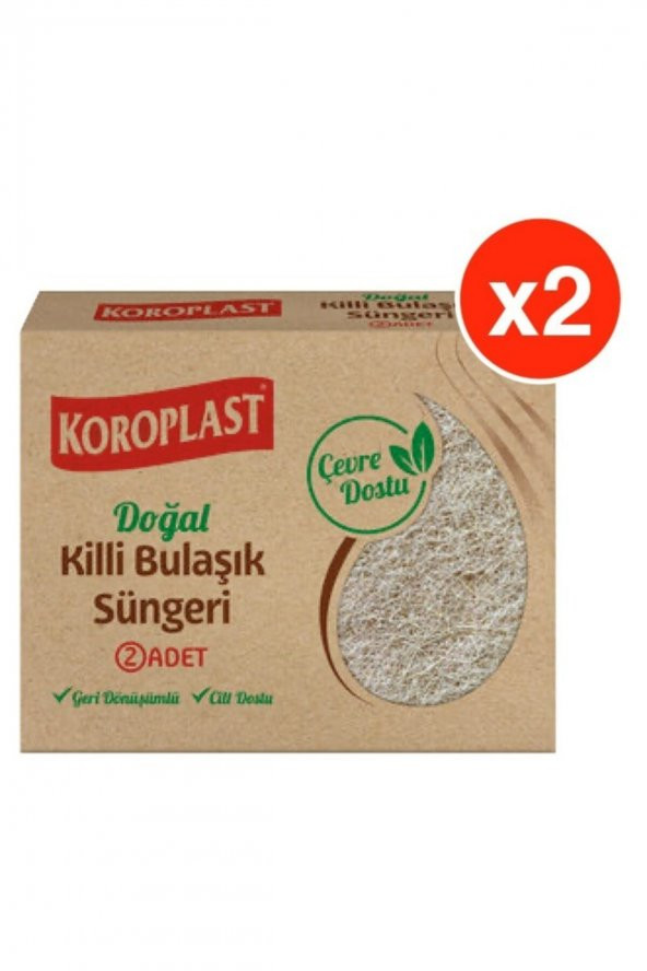 Koroplast Doğal Killi Bulaşık Süngeri 2li X 2 Paket - 1