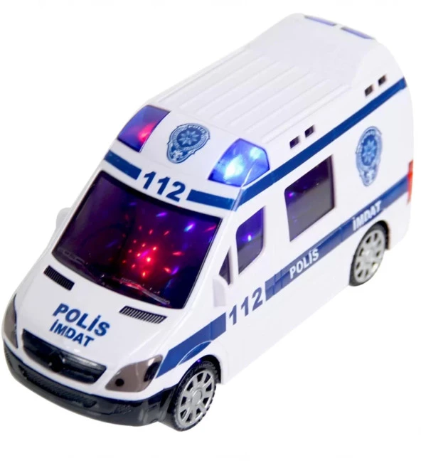 3D Işıklı, Sirenli Çarp Dön Sensörlü Polis Arabası - 2