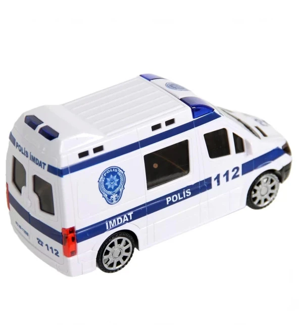 3D Işıklı, Sirenli Çarp Dön Sensörlü Polis Arabası - 3