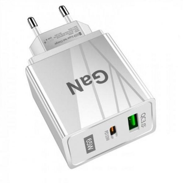Coofbe 65W GaN QC3.0 PD Hızlı Başlığı 65W GaN Type-C + USB Şarj Adaptörü - 8