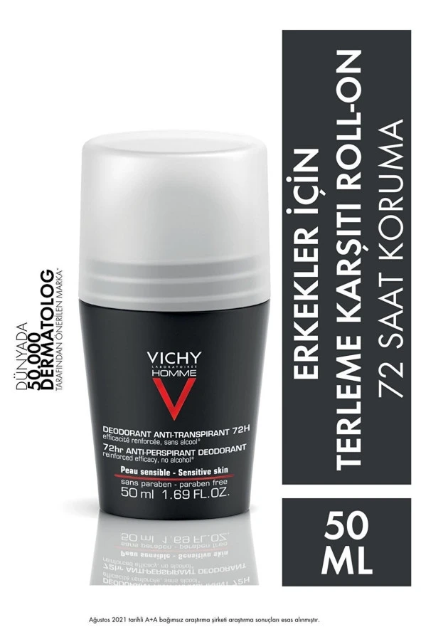 Vichy Erkekler İçin 72 Saat Terleme Karşıtı Etkili Roll-On 50 ml 3337871320362 - 2