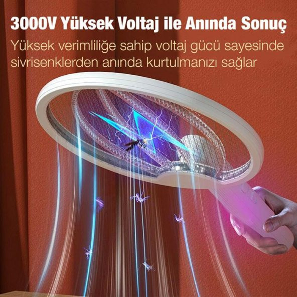 Coofbe 3000w Şarjlı Uv Işıklı Elektrikli Sivrisinek Kovucu Öldürücü Masaüstü El Tutmalı Katlanabilir - 4