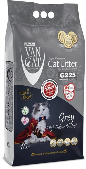 Vancat Bentonit Topaklanan Kedi Kumu Aktif Karbon 10 Lt