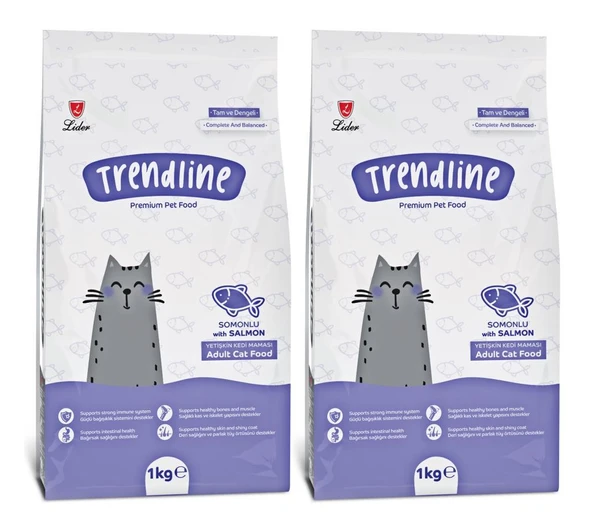 Trendline Somunlu Yetişkin Kedi Maması 1 Kg 2'Li Set - 1