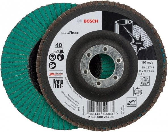 115MM 40 FLAP DİSK BEST YEŞİL BOSCH 2608608267