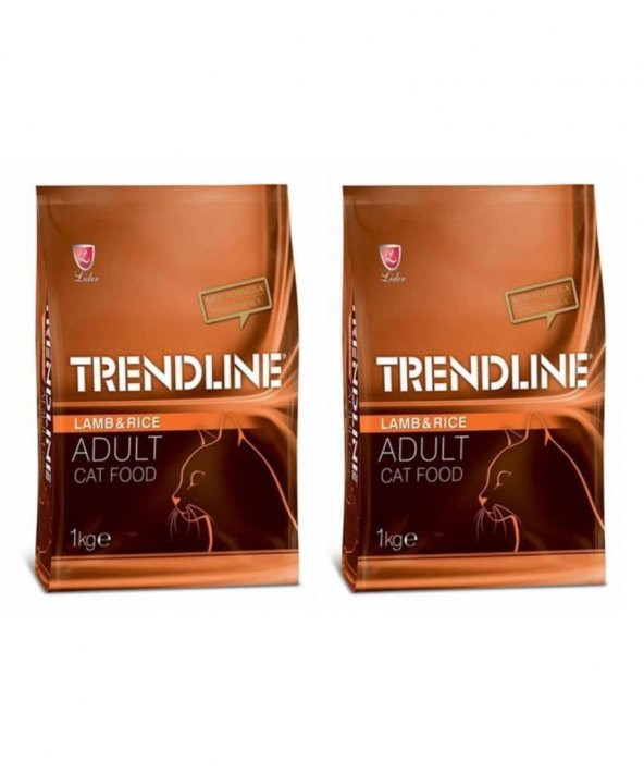 Trendline Kuzu Etli Yetişkin Kedi Maması 1 Kg 2Li Set