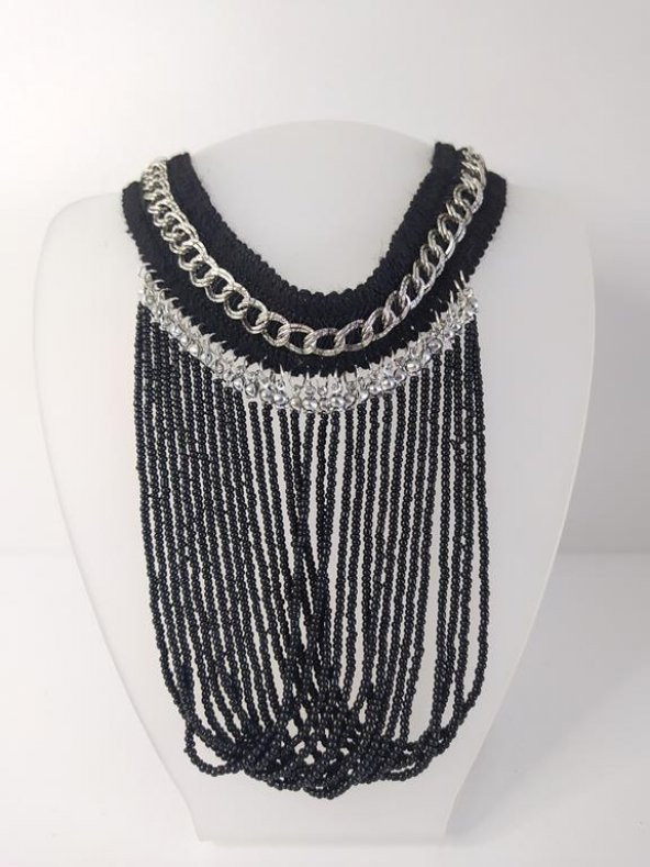 Kolye Gerdanlık Kadın Choker Bohem Kolyeler El Yapımı Uzun Püskül Boncuklar Bayan Kolye Takı Tasma