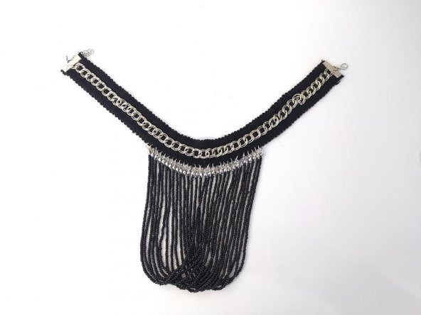 Kolye Gerdanlık Kadın Choker Bohem Kolyeler El Yapımı Uzun Püskül Boncuklar Bayan Kolye Takı Tasma - 2