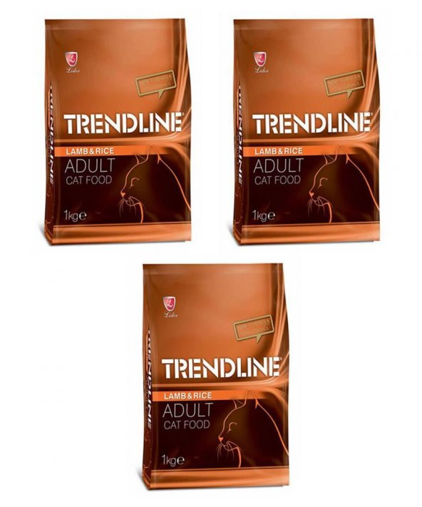 Trendline Kuzu Etli Yetişkin Kedi Maması 1 Kg 3Lü Set