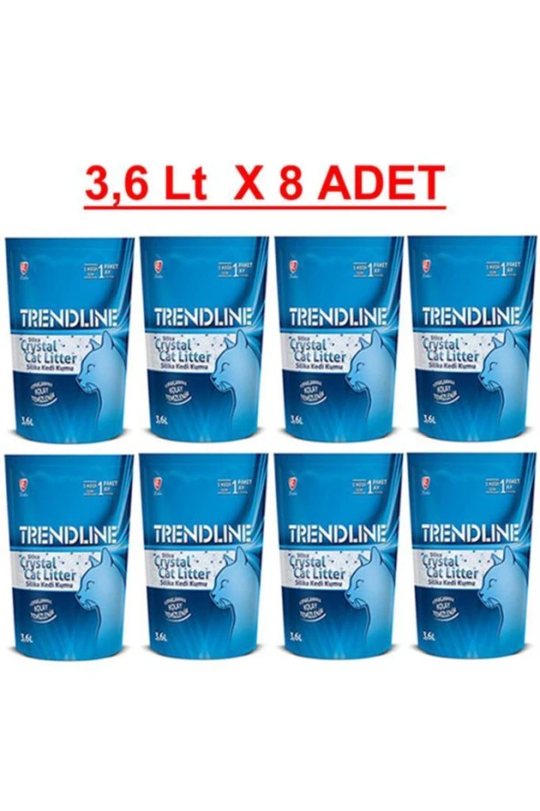 Trendline Kristal Silika Kedi Kumu - 3.6 Lt X 8 Adet