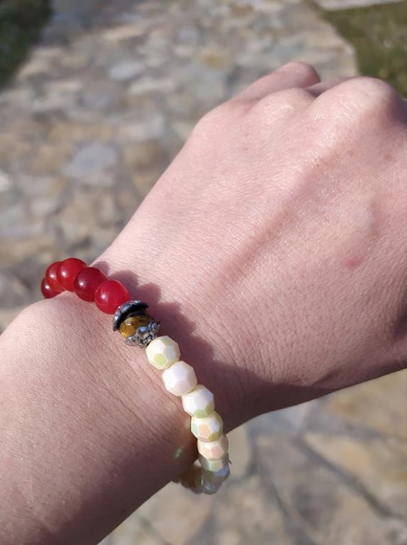 Bileklik Doğal Taş Çakra Elastik Sevgili Çift Bilekliği Unisex Bilezik 13979 - Resim 2