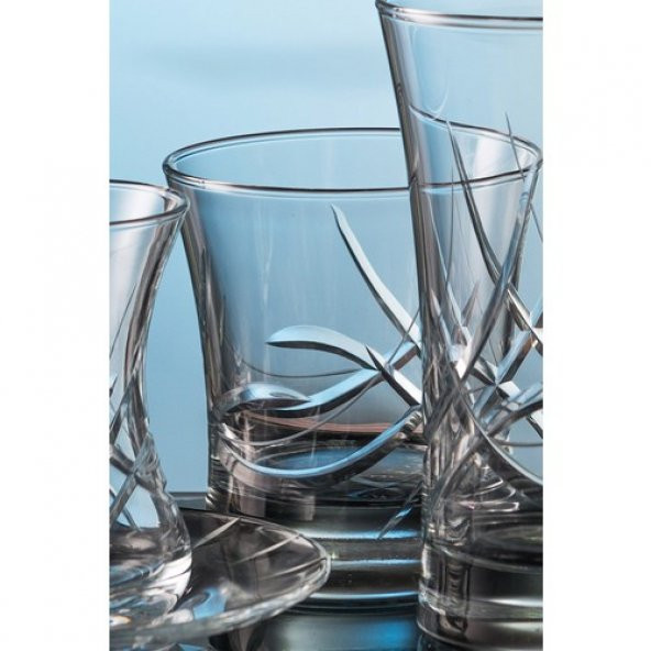 Kcd Melodi Kesme El Dekor Yaldızlı 6 Adet Desenli Su Bardağı Takımı - Resim 2