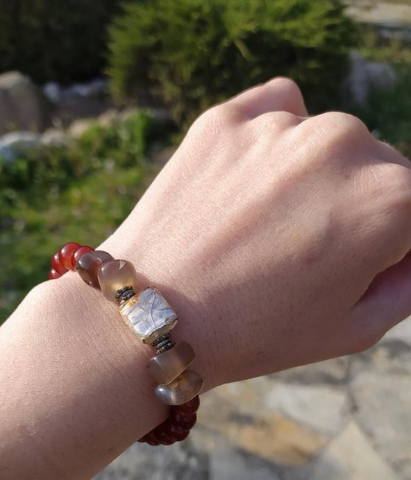 Bileklik Doğal Taş Çakra Elastik Sevgili Çift Bilekliği Unisex Bilezik 13981 - 2