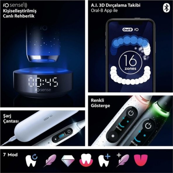 Oral-B iO 10 Şarjlı Diş Fırçası Siyah - 4