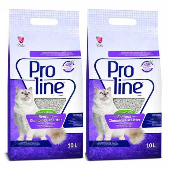 Pro Line Lavanta Kokulu Bentonit Kedi Kumu 10 Lt 2 Adet