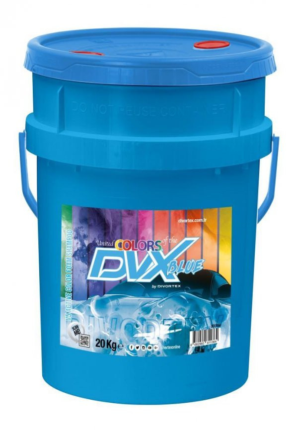 Divortex V5 Aktif Mavi Renkli Köpük Şampuan 20 lt