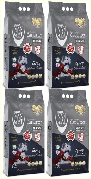 Vancat Aktif Karbon Kokusuz Kedi Kumu 10 Lt 4 Adet