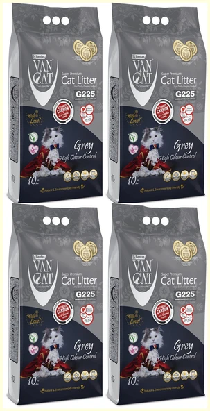 Vancat Aktif Karbon Kokusuz Kedi Kumu 10 Lt 4 Adet