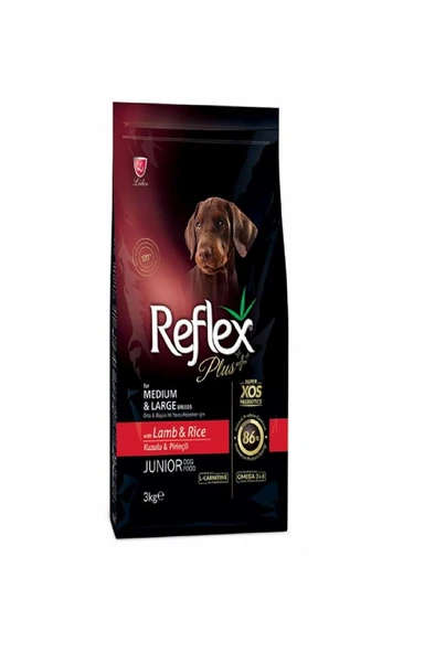 Reflex Plus Orta ve Büyük Irk Kuzulu Pirinçli Yavru Köpek Maması 3 Kg - 2
