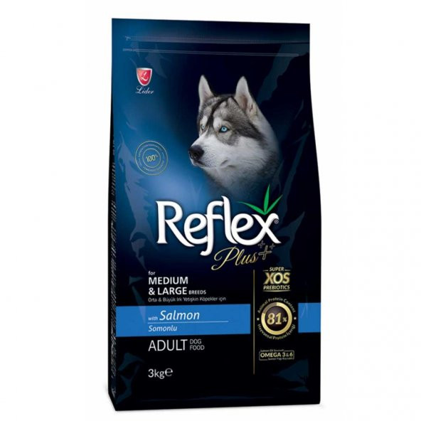 Reflex Plus Orta Ve Büyük Irk Somonlu Yetişkin Köpek Maması 3 Kg