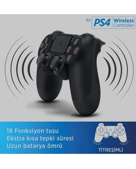 Doubleshock Wireless Kablosuz Oyun Kolu Siyah Ps4 Joystick Siyah Oyun Kolu - 5