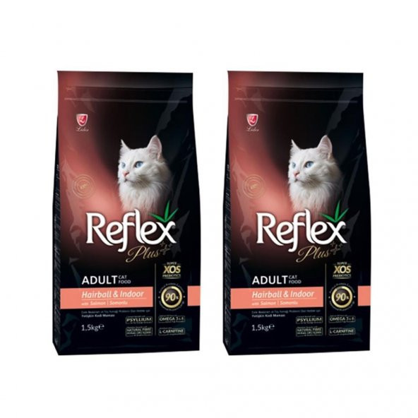 Reflex Plus Somonlu Hairball Yetişkin Kedi Maması 1,5 Kg 2 Adet