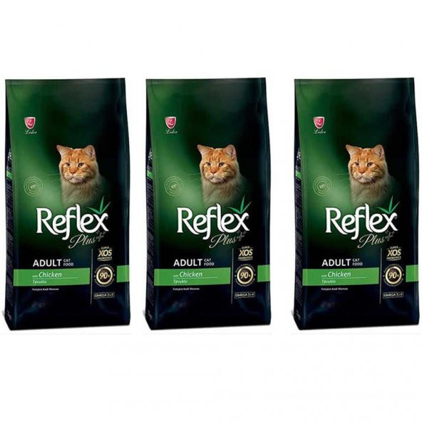 Reflex Plus Tavuklu Yetişkin Kedi Maması 1,5 Kg 3'Lü Set ürün görseli