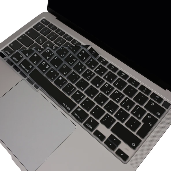 MacBook Air 13 inç klavye koruyucu Arapça baskılı UK Enter uyumlu M1 A2337 A2179 silikon ürün görseli 1