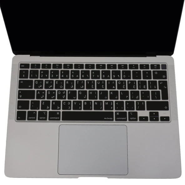 MacBook Air 13 inç klavye koruyucu Arapça baskılı UK Enter uyumlu M1 A2337 A2179 silikon - Resim 3