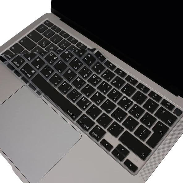 Arapça Klavye Koruyucu Macbook Air M1 13inç (TouchID'li Air) A2337 A2179 UK Enter ile Uyumlu