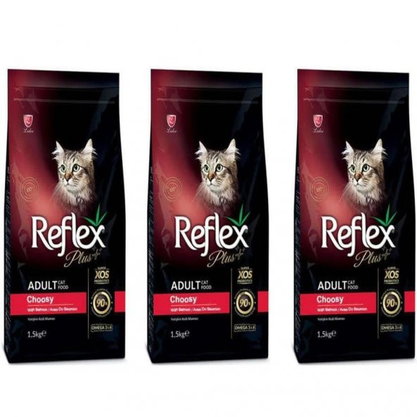 Reflex Plus Choosy Somonlu Kuru Kedi Maması 1,5 Kg 3 Adet