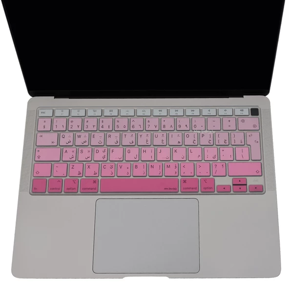 Arapça Klavye Koruyucu Macbook Air M1 13inç (TouchID'li Air) A2337 A2179 UK Enter ile Uyumlu Gradient - 3