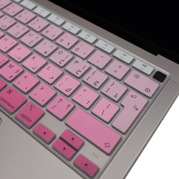 Arapça Klavye Koruyucu Macbook Air M1 13inç (TouchID'li Air) A2337 A2179 UK Enter ile Uyumlu Gradient - 4