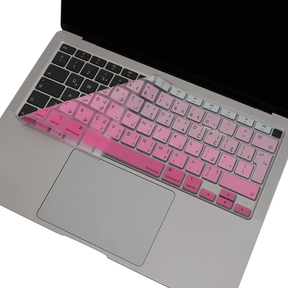 Arapça Klavye Koruyucu Macbook Air M1 13inç (TouchID'li Air) A2337 A2179 UK Enter ile Uyumlu Gradient - 5