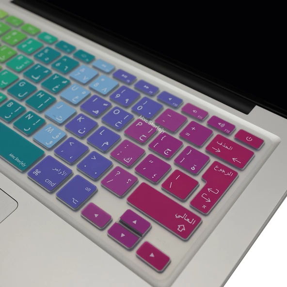 MacBook Klavye Koruyucu Arapça Dazzle Silikon Ters L Enter UK İngilizce Air 13 Pro 13 Pro 15 - 4