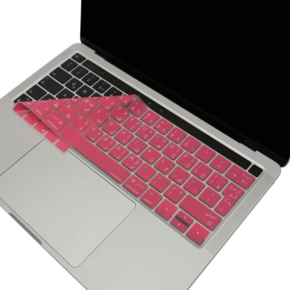 MacBook Pro Arapça Klavye Koruyucu Silikon UK EU Düzeni İnce Yıkanabilir 13 ve 15 inç Uyumlu - Resim 2