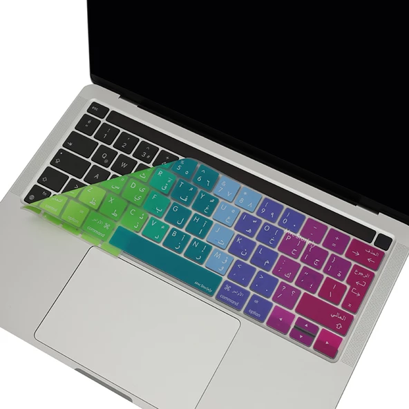 Arapça Klavye Macbook Pro Koruyucu (Touchbar'lı) A1706 A1989 A2159 A1707 A1990 UK Enter Uyumlu Dazzle - 5