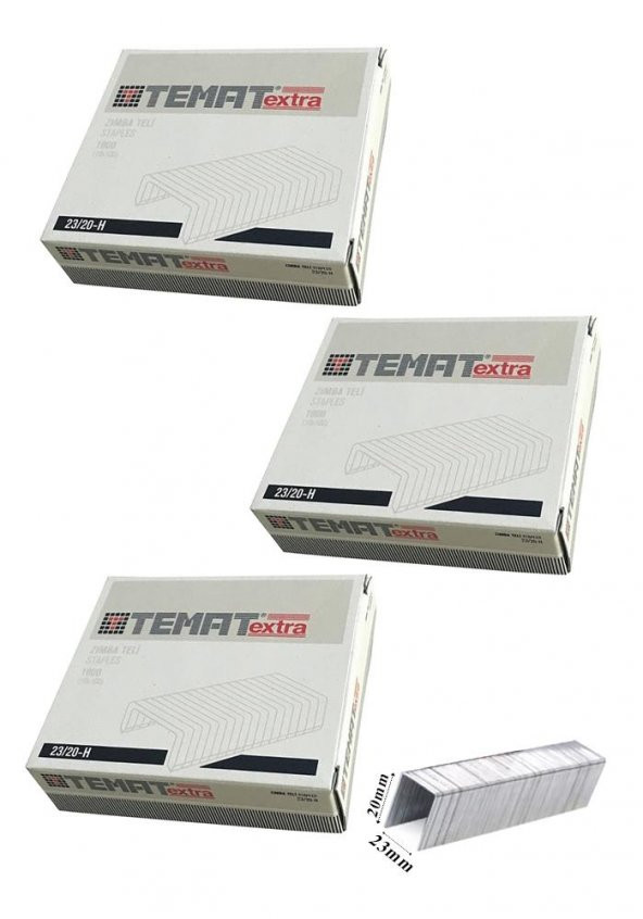 23/20 Zımba Teli Çelik Zımba Teli 1000 li 2 Paket 200 Sayfa Zımbalama Kapasitesi 23-20 - 2