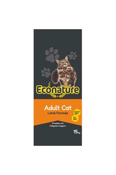 Econature Yetişkin Kuzulu Kuru Kedi Maması 15 Kg